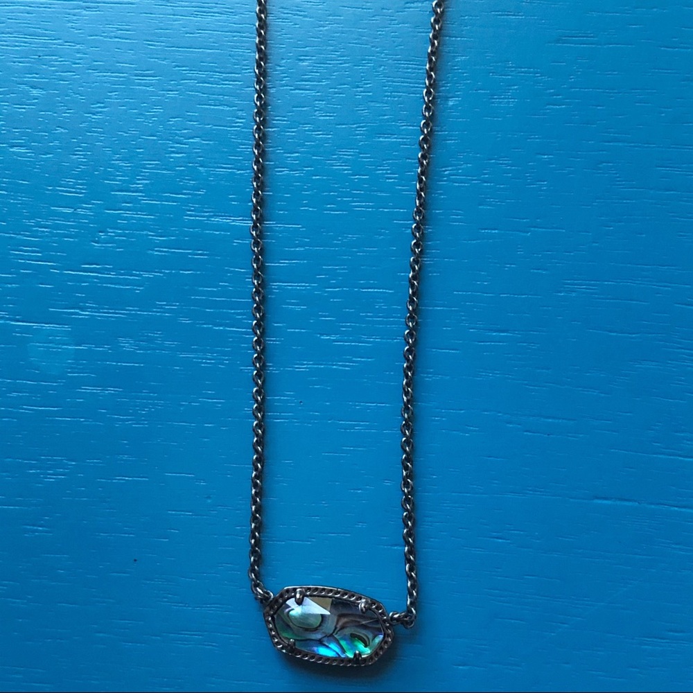 Kendra Scott Elisa Gunmetal w Abalone Shell